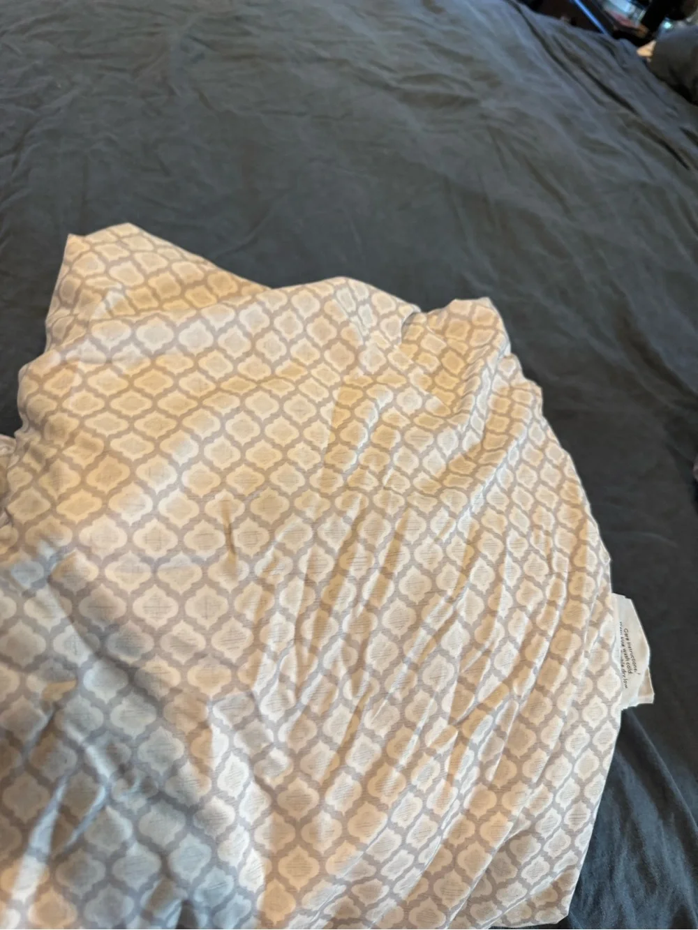 Charisma Gray and White Geometric King Sheet Set